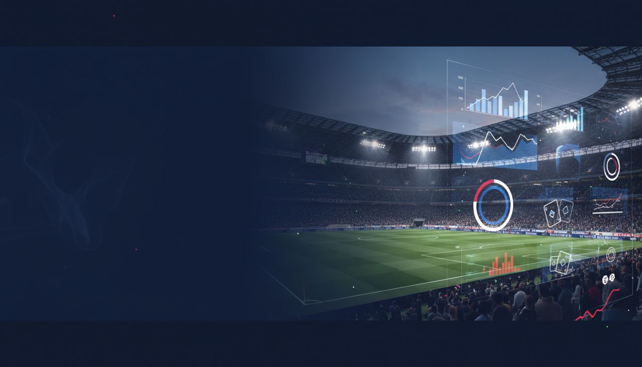 Stadio di calcio con dati sportivi e schermata di gioco, SportItaliaBet